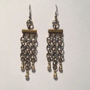 Metal Bolt and Nut Dangle Earrings